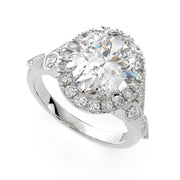 Ada Oval Cut Halo Pave Engagement Ring Setting - Nivetta